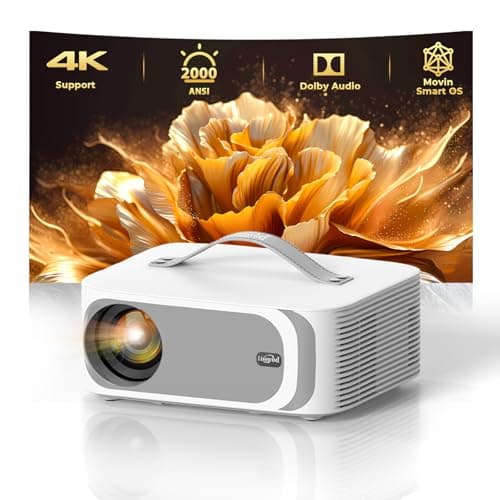 [AI Movin 2.0 OS/2000 ANSI/Official-Apps] Outdoor-Projector-4k with WiFi and Bluetooth, 35W DoIby Audio, AI Auto Focus with HDR10+, Lisowod 4k Support Portable Smart Proyector Compatible with Netflix