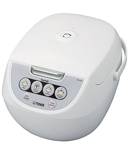 TIGER JBV-A10U 5.5-Cup (Uncooked) Micom Rice Cooker and Warmer with Tacook Food Steamer Cooking Tray Technology, White