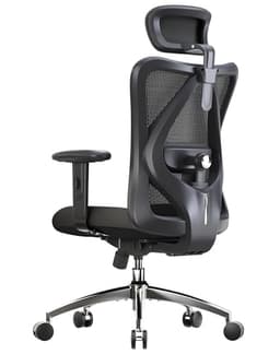 SIHOO M18 Ergonomic Office Chair, High Back Mesh Desk Chair with Adjustable Headrest & Lumbar Support, 330lbs Capacity Computer Chair with 2D Armrests & Wide Cushion, Tilt Lock, for Home Office-Black