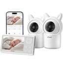ieGeek 1080P Baby Monitor with 2 Cameras | 4.3" Split-View for Twins Nursery | Night Vision, Sound & Motion Alerts, 2-Way Talk, Pan-Tilt-Zoom | Secure Local Monitoring with Free App, No Monthly Fee