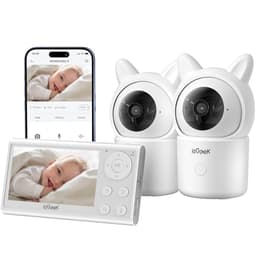 ieGeek 1080P Baby Monitor with 2 Cameras | 4.3" Split-View for Twins Nursery | Night Vision, Sound & Motion Alerts, 2-Way Talk, Pan-Tilt-Zoom | Secure Local Monitoring with Free App, No Monthly Fee