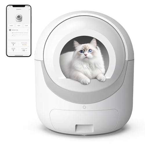 Self Cleaning Cat Litter Box with APP Control, Automatic Liiter Box for Multiple Cats, Quiet Operation, Large Space, Includes Cat Litter Box Liners