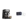 De'Longhi Manual Espresso Machine with 15 Bar Pump, Milk Frother, and 2 Thermo Espresso Glasses black
