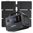 GRECELL Solar Generator with 40W Solar Panel Included,230Wh Portable Power Station 1.5hrs Fast Charging, (600W Surge) AC Outlets, LiFePO4 Battery Backup for Outdoor Camping, Trip, Power Outage