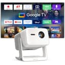 【3000 ANSI Official Licensed Google TV】4K Smart Projector with WiFi and Bluetooth, VOPLLS Outdoor Projectors with Dolby/Auto Focus, Portable Movie Phone Wireless Gaming Wifi Proyector for Bedroom/Home