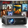 [Built-in Official Apps/4K Support] Smart Outdoor Projector with WiFi and Bluetooth, 800ANSI Movie Projector, DoIby Audio with Dual Speaker, Auto Focus w/ YouTube&PrimeVideo Proyector, Upgrad P62 Pro