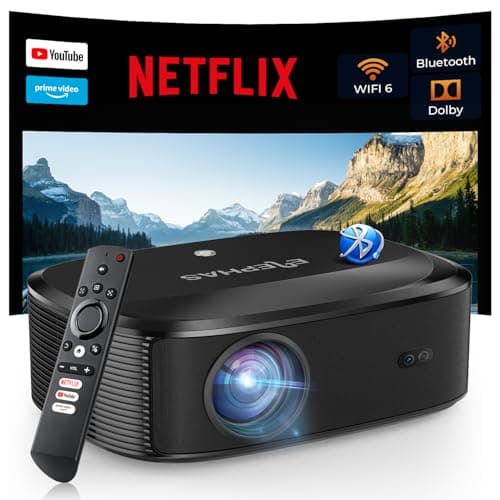 4K Projector with Wifi and Bluetooth, ELEPHAS Outdoor Movie Projector Compatible with NETFLIX/Prime Video/YouTube, 100,000+ Apps Supported, Smart Video Projector for HDMI/USB/iOS/Android/Windows