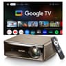Aurzen EAZZE D1 MAX Upgraded Google TV Smart Projector 4K Supported, Ultra-Bright 1000 ANSI Lumens, MEMC Tech, Fully Automatics, 20W Dolby Audio, Home Theater Movie Projector with WiFi and Bluetooth