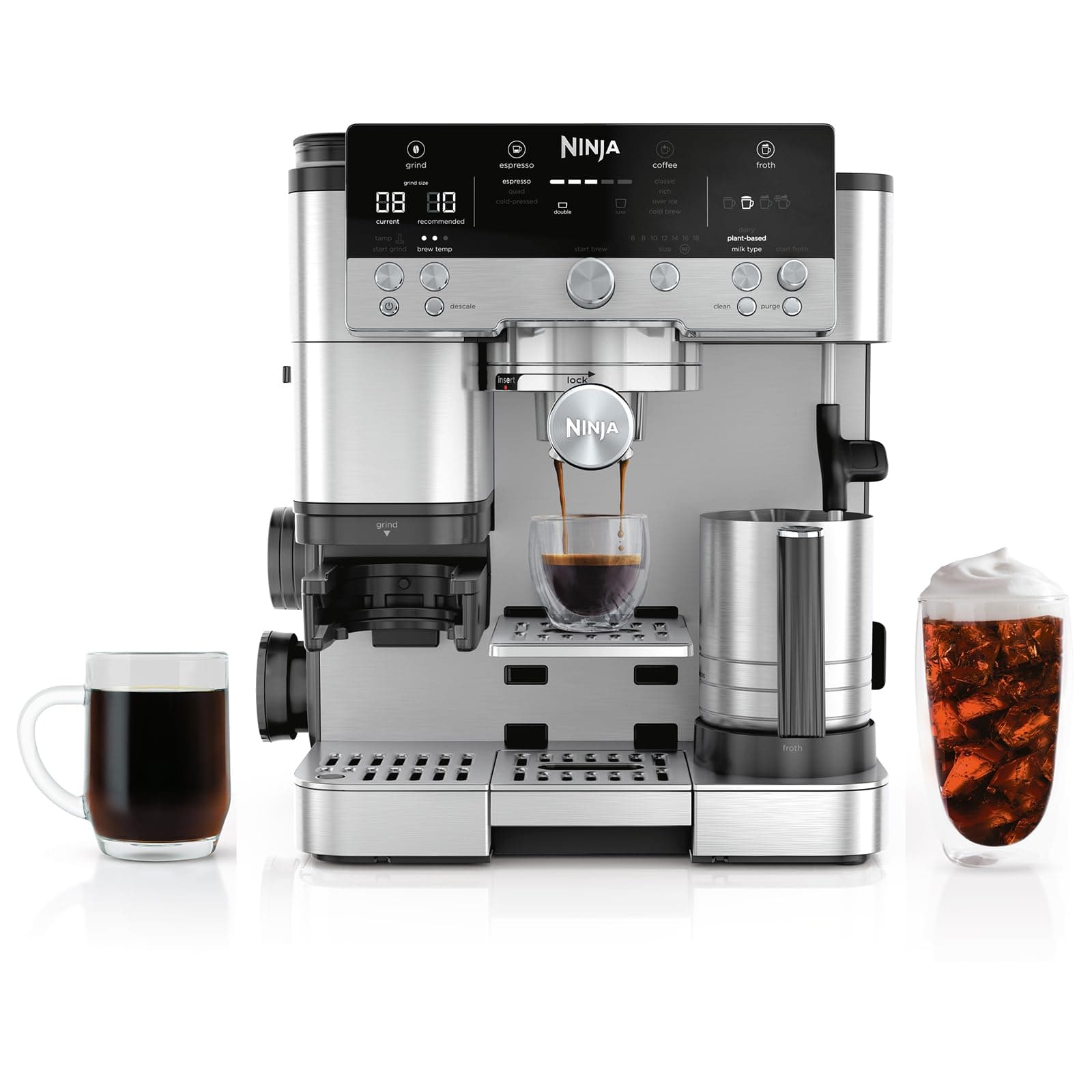 Ninja Ninja Luxe Café 3-in-1 Espresso, Drip Coffee and Cold Brew Machine | Intergrated Coffee Grinder, Milk Frother, Assisted Tamper & Built-In Espresso Accessory Storage | Stainless Steel | ES601 Luxe Cafe Stainless Steel