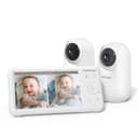 Momcozy Baby Monitor with 2 Cameras 5’’ 1080P Split Screen Video Baby Monitor with Camera and Audio no WiFi for Baby Safety 5000mAh Battery Infrared Night Vision 2-Way Audio 960ft Range Ideal Gift BM01 with 2 cameras