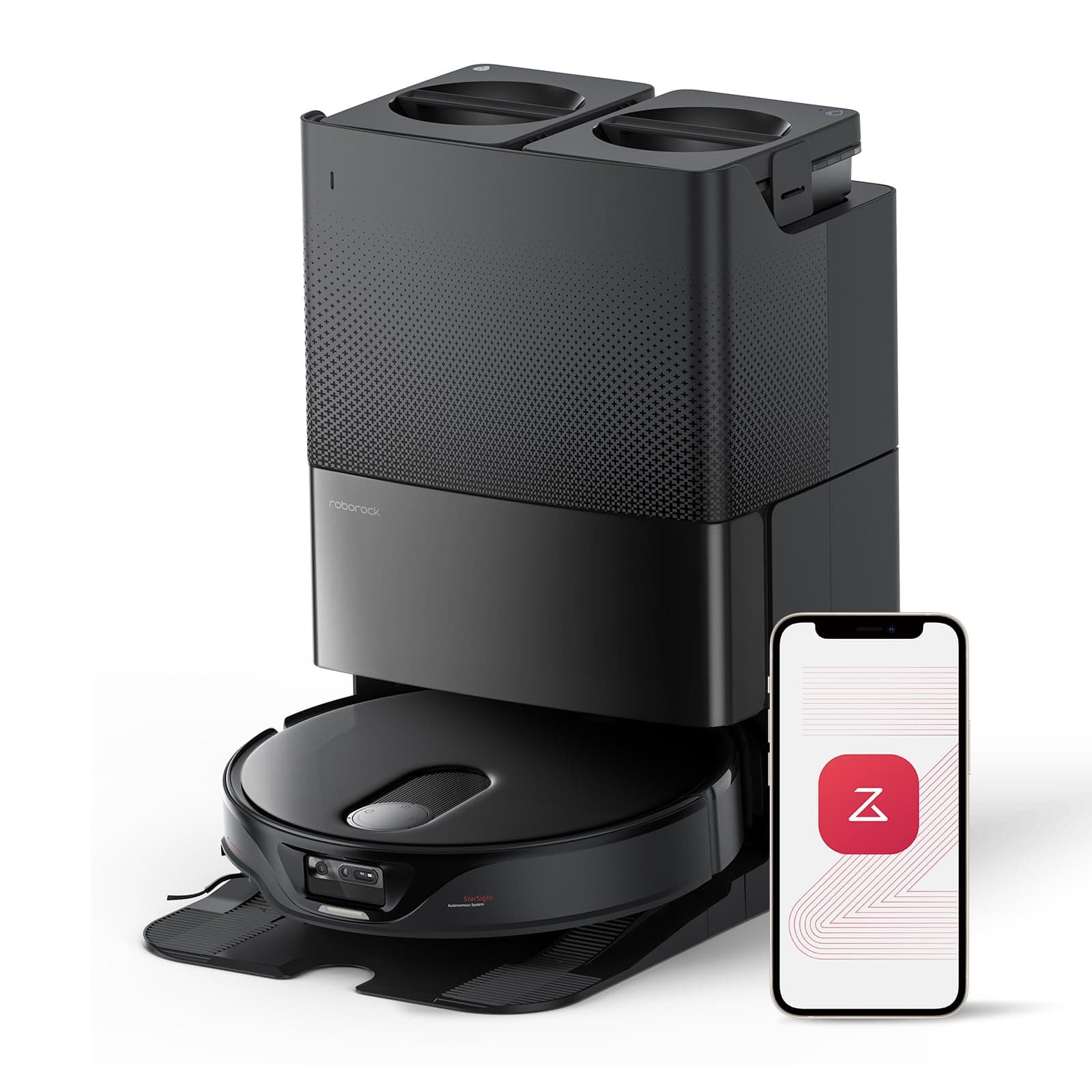 roborock roborock Qrevo Slim Robot Vacuum and Mop Combo, 8.2cm Ultra-Slim, 3D Sensing Tech, Advanced Obstacle Recognition, 11,000Pa Suction, FlexiArm Side Brush & Mop, Auto Mop Washing & Drying, Self-Emptying