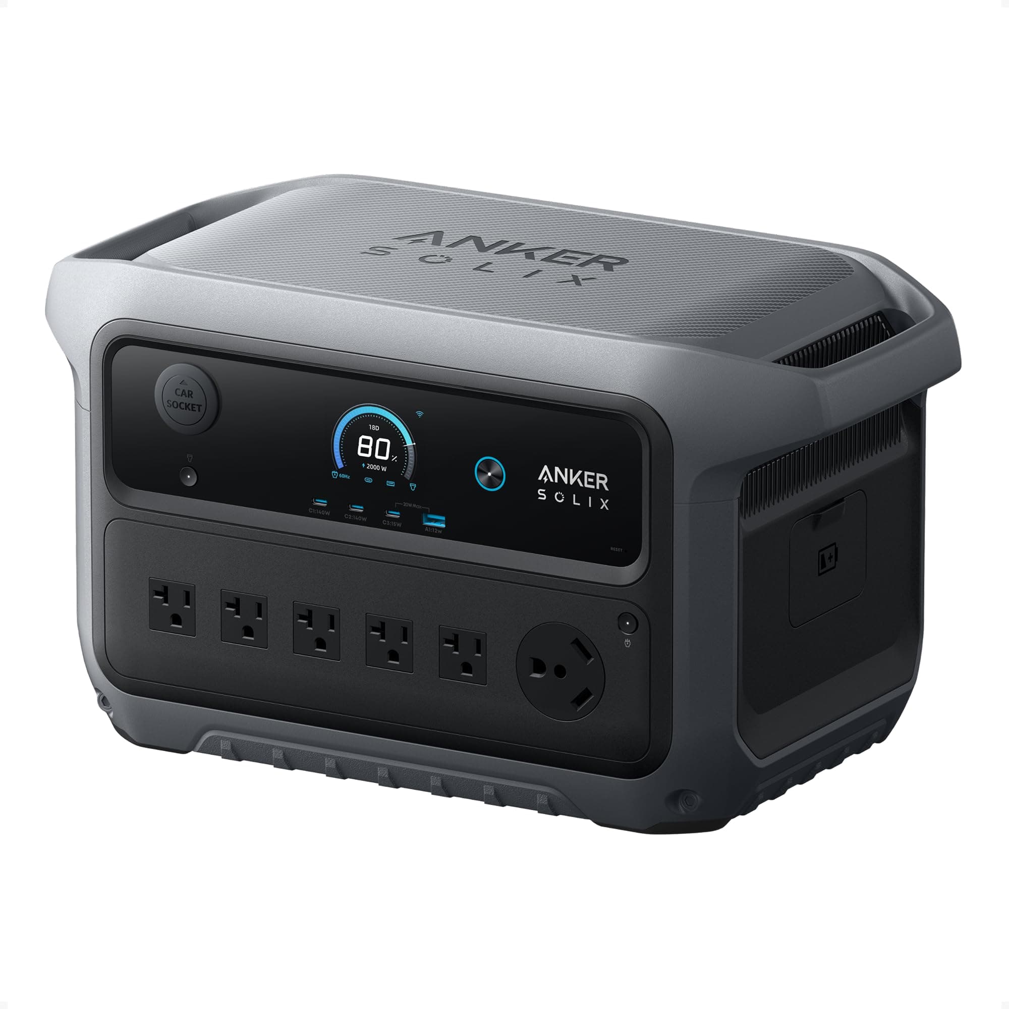 ‎Anker Anker SOLIX C2000 Gen 2 Portable Power Station, 2,400W (Peak 4,000W) Solar Generator, Full Charge in 58 Min, 2048wh LiFePO4 Battery for Home Backup, Power Outages, and Camping (Optional Solar Panel)