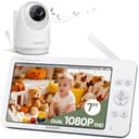bonoch 7" Baby Monitor No WiFi, Upgraded 1080P HD MegaView Video Monitor with Camera and Audio, 6000mAh Battery, VOX Mode, Night Vision, Hack Proof, Remote PTZ, White Noise, Gifts for Parents 1080p 7" monitor with 1 camera