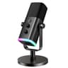 FIFINE USB/XLR Dynamic Microphone for Podcast Recording, PC Computer Gaming Streaming Mic with RGB Light, Mute Button, Headphones Jack, Desktop Stand, Vocal Mic for Singing YouTube-AmpliGame AM8 Black