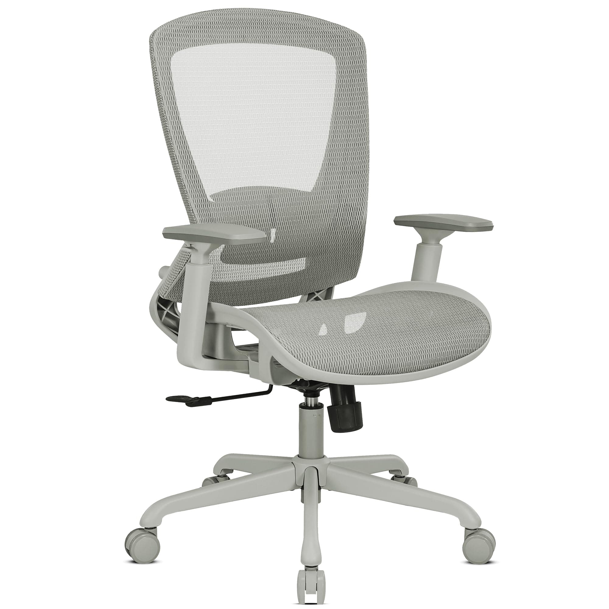 ELABEST T96 Mesh Office Chair,Ergonomic Computer Desk Chair,Sturdy Task Chair- Adjustable Lumbar Support & Armrests,Tilt Function,Comfort Wide Seat,Swivel Home Office Chair Grey Frame Grey Mesh