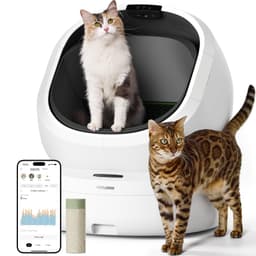 PETLIBRO Luma Automatic Cat Litter Box AI-Camera Waste Analysis, Auto Odor-Control Self Cleaning Cat Litter Box with Multi-Cats Recognition, Smart App Usage Tracking, Safety Sensors and Large Open Top White Luma Cat Litter Box