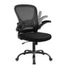 Youhauchair Mesh Office Chair, Ergonomic Home Office Desk Chairs with Flip-up Arms and Lumbar Support, Height Adjustable, Black Black Without Headrest
