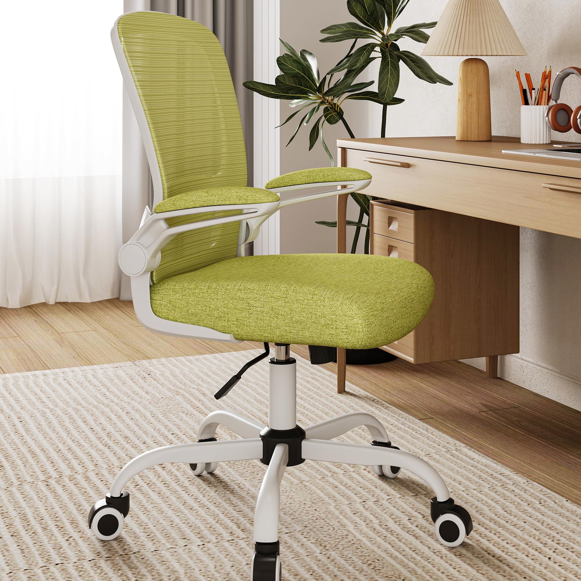 Mimoglad Ergonomic High Back Mesh Office Chair, Adjustable Lumbar Support, Thickened Seat Cushion (Modern, Green Pear) Green Pear Modern