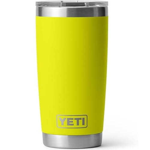 YETI Rambler 20 oz Tumbler, Stainless Steel, Vacuum Insulated with MagSlider Lid, Firefly Yellow - Engineered Drinkware