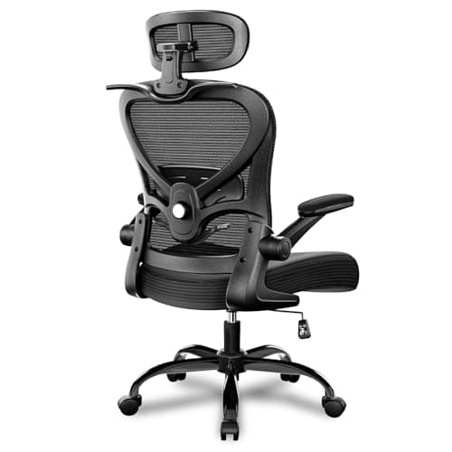 Freepub Freepub Ergonomic Office Chair with Headrest 3D, Mesh Office Desk Chair with Adjustable Lumbar Support, Computer Chair with Flip up Armrests, 350LBS Capacity - Design for Home/Offices - Black