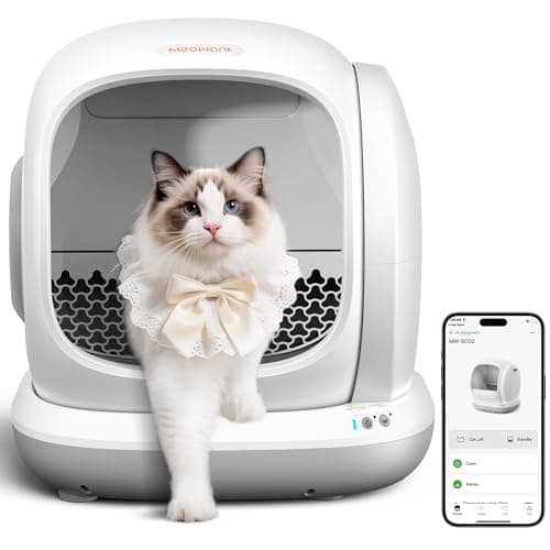 Meowant Self Cleaning Litter Box, Automatic Litter Box Self Cleaning with APP Control, 75L Extra Large Open Low Entry Smart Cats Litter Boxs for Multi-Cat Compatible Senior Cats Large Cats