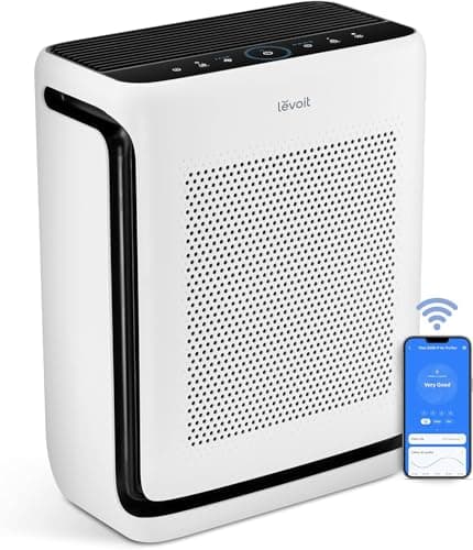 LEVOIT Air Purifiers for Home Large Room Up to 1875 Ft² with Washable Pre-Filter, AHAM VERIFIDE, Air Quality Monitor, HEPA Sleep Mode for Allergies, Pet Hair in Bedroom, Vital 200S-P, White - High-End Air Purifiers