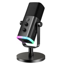 FIFINE USB/XLR Dynamic Microphone for Podcast Recording, PC Computer Gaming Streaming Mic with RGB Light, Mute Button, Headphones Jack, Desktop Stand, Vocal Mic for Singing YouTube-AmpliGame AM8 Black
