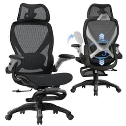ELABEST X100 Ergonomic Mesh Office Chair with Footrest, Big and Tall Hone Desk Chair with 5D Flip-Up Arms, Adjustable 3D Lumbar Support,Gaming & Executive Computer Chairs for Long Hours(Midnight Mist)